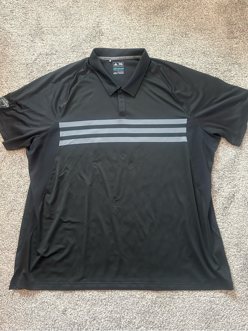 Adidas NHL Minnesota Wild Polo Shirt Mens 4XL Black Climacool Hockey 3-Stripes